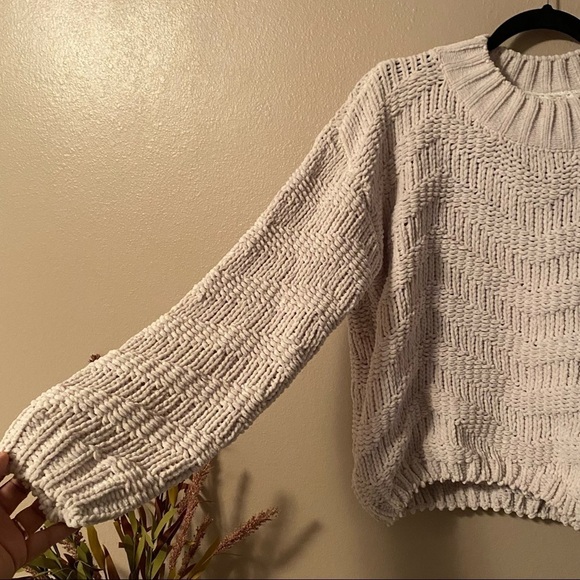 POL Cream Chevron knit Sweater small - Picture 5 of 12